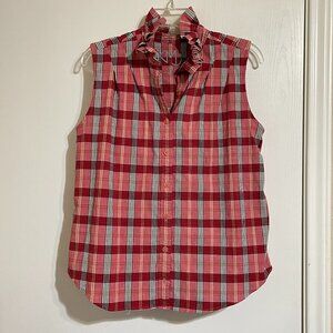 KMJ Kate McHale Jensen Red Gingham Olivia Blouse Top - Size Small